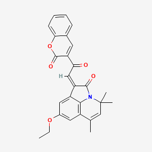 (1Z)-8-ethoxy-4,4,6-trimethyl-1-[2-oxo-2-(2-oxo-2H-chromen-3-yl)ethylidene]-4H-pyrrolo[3,2,1-ij]quinolin-2(1H)-one