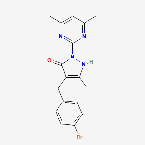 molecular formula C17H17BrN4O B11034879 4-(4-bromobenzyl)-1-(4,6-dimethylpyrimidin-2-yl)-3-methyl-1H-pyrazol-5-ol 