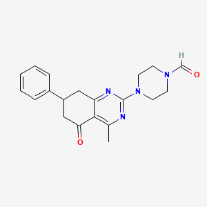 molecular formula C20H22N4O2 B11034880 4-(4-Methyl-5-oxo-7-phenyl-5,6,7,8-tetrahydroquinazolin-2-yl)piperazine-1-carbaldehyde 