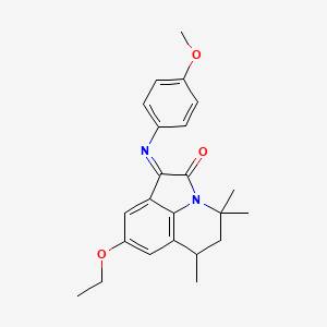 (1E)-8-ethoxy-1-[(4-methoxyphenyl)imino]-4,4,6-trimethyl-5,6-dihydro-4H-pyrrolo[3,2,1-ij]quinolin-2(1H)-one