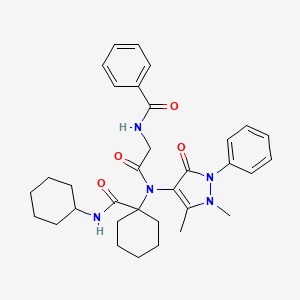 molecular formula C33H41N5O4 B11034917 N-(2-{[1-(cyclohexylcarbamoyl)cyclohexyl](1,5-dimethyl-3-oxo-2-phenyl-2,3-dihydro-1H-pyrazol-4-yl)amino}-2-oxoethyl)benzamide 