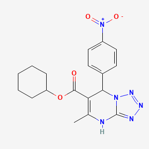 molecular formula C18H20N6O4 B11034923 Cyclohexyl 5-methyl-7-(4-nitrophenyl)-4,7-dihydrotetrazolo[1,5-a]pyrimidine-6-carboxylate 