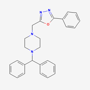 molecular formula C26H26N4O B11034938 1-(Diphenylmethyl)-4-[(5-phenyl-1,3,4-oxadiazol-2-yl)methyl]piperazine 