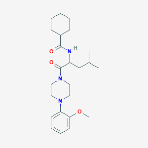 molecular formula C24H37N3O3 B11034952 N-{1-[4-(2-methoxyphenyl)piperazin-1-yl]-4-methyl-1-oxopentan-2-yl}cyclohexanecarboxamide 