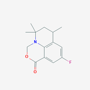 9-fluoro-5,5,7-trimethyl-6,7-dihydro-1H,5H-[1,3]oxazino[5,4,3-ij]quinolin-1-one