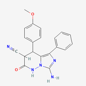 7-Amino-4-(4-methoxyphenyl)-2-oxo-5-phenyl-1,2,3,4-tetrahydroimidazo[1,5-b]pyridazin-3-yl cyanide