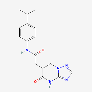 2-(5-oxo-4,5,6,7-tetrahydro[1,2,4]triazolo[1,5-a]pyrimidin-6-yl)-N-[4-(propan-2-yl)phenyl]acetamide