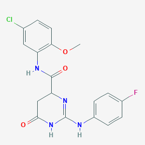 molecular formula C18H16ClFN4O3 B11035015 N-(5-chloro-2-methoxyphenyl)-2-[(4-fluorophenyl)amino]-6-oxo-3,4,5,6-tetrahydropyrimidine-4-carboxamide 