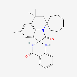 6',6',8'-trimethyl-5',6'-dihydro-1''H-dispiro[cycloheptane-1,4'-pyrrolo[3,2,1-ij]quinoline-1',2''-quinazoline]-2',4''(3''H)-dione