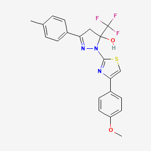 1-[4-(4-methoxyphenyl)-1,3-thiazol-2-yl]-3-(4-methylphenyl)-5-(trifluoromethyl)-4,5-dihydro-1H-pyrazol-5-ol