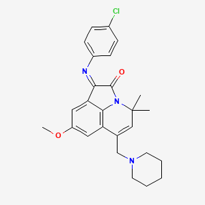 1-[(4-Chlorophenyl)imino]-8-methoxy-4,4-dimethyl-6-(piperidinomethyl)-4H-pyrrolo[3,2,1-IJ]quinolin-2-one