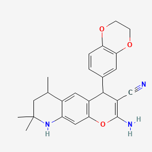 2-amino-4-(2,3-dihydro-1,4-benzodioxin-6-yl)-6,8,8-trimethyl-6,7,8,9-tetrahydro-4H-pyrano[3,2-g]quinoline-3-carbonitrile