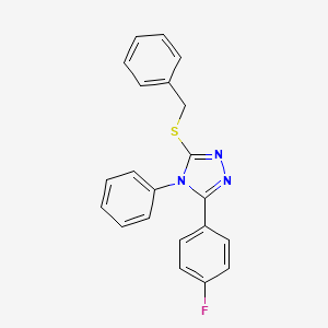 molecular formula C21H16FN3S B11035109 3-(benzylsulfanyl)-5-(4-fluorophenyl)-4-phenyl-4H-1,2,4-triazole CAS No. 205806-35-5