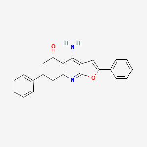 molecular formula C23H18N2O2 B11035149 4-amino-2,7-diphenyl-7,8-dihydrofuro[2,3-b]quinolin-5(6H)-one 