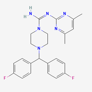 4-[bis(4-fluorophenyl)methyl]-N-(4,6-dimethylpyrimidin-2-yl)piperazine-1-carboximidamide