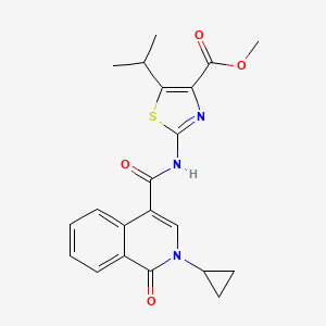 Methyl 2-{[(2-cyclopropyl-1-oxo-1,2-dihydroisoquinolin-4-yl)carbonyl]amino}-5-(propan-2-yl)-1,3-thiazole-4-carboxylate