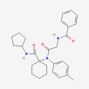 N-(2-{[1-(cyclopentylcarbamoyl)cyclohexyl](4-methylphenyl)amino}-2-oxoethyl)benzamide