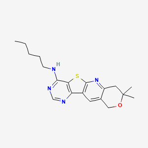 5,5-dimethyl-N-pentyl-6-oxa-17-thia-2,12,14-triazatetracyclo[8.7.0.03,8.011,16]heptadeca-1,3(8),9,11,13,15-hexaen-15-amine