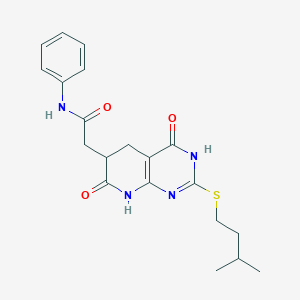 2-[2-(Isopentylsulfanyl)-4,7-dioxo-1,4,5,6,7,8-hexahydropyrido[2,3-D]pyrimidin-6-YL]-N-phenylacetamide