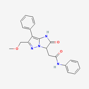 molecular formula C21H20N4O3 B11035187 2-[6-(methoxymethyl)-2-oxo-7-phenyl-2,3-dihydro-1H-imidazo[1,2-b]pyrazol-3-yl]-N-phenylacetamide 