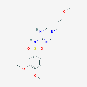 molecular formula C15H24N4O5S B11035219 3,4-dimethoxy-N~1~-[5-(3-methoxypropyl)-1,4,5,6-tetrahydro-1,3,5-triazin-2-yl]-1-benzenesulfonamide 