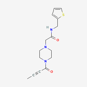 molecular formula C15H19N3O2S B11035294 2-(4-(But-2-ynoyl)piperazin-1-yl)-N-(thiophen-2-ylmethyl)acetamide 