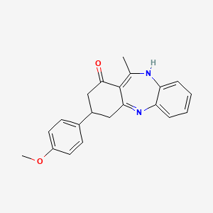 molecular formula C21H20N2O2 B11035296 3-(4-methoxyphenyl)-11-methyl-2,3,4,5-tetrahydro-1H-dibenzo[b,e][1,4]diazepin-1-one 