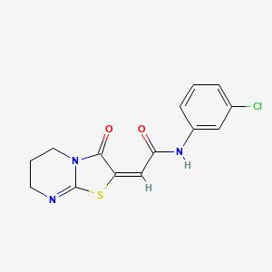 (2E)-N-(3-Chlorophenyl)-2-(3-oxo-6,7-dihydro-5H-[1,3]thiazolo[3,2-A]pyrimidin-2(3H)-ylidene)acetamide