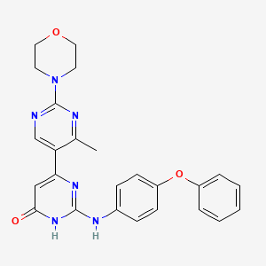 molecular formula C25H24N6O3 B11035329 6-(4-methyl-2-morpholino-5-pyrimidinyl)-2-(4-phenoxyanilino)-4(3H)-pyrimidinone 