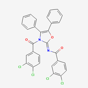 3,4-dichloro-N-[(2Z)-3-[(3,4-dichlorophenyl)carbonyl]-4,5-diphenyl-1,3-oxazol-2(3H)-ylidene]benzamide