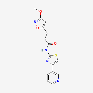 molecular formula C15H14N4O3S B11035359 3-(3-methoxy-1,2-oxazol-5-yl)-N-[4-(pyridin-3-yl)-1,3-thiazol-2-yl]propanamide 