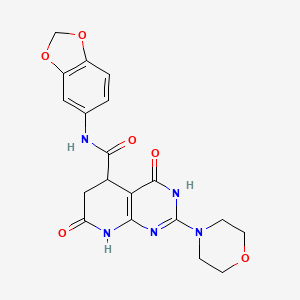 molecular formula C19H19N5O6 B11035377 N-(1,3-benzodioxol-5-yl)-2-(morpholin-4-yl)-4,7-dioxo-3,4,5,6,7,8-hexahydropyrido[2,3-d]pyrimidine-5-carboxamide 