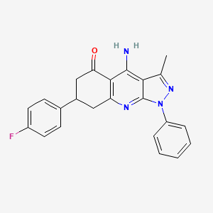 4-Amino-7-(4-fluorophenyl)-3-methyl-1-phenyl-1H,5H,6H,7H,8H-pyrazolo[3,4-B]quinolin-5-one