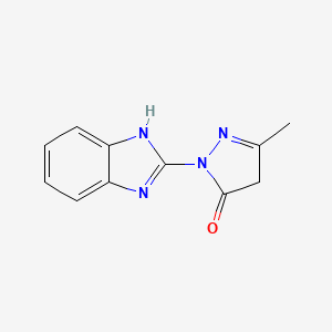 molecular formula C11H10N4O B11035428 Pyrazol-3-one, 2-(1H-benzoimidazol-2-yl)-5-methyl-2,4-dihydro- 