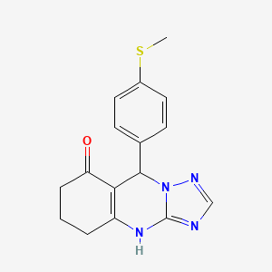 molecular formula C16H16N4OS B11035429 9-[4-(methylsulfanyl)phenyl]-5,6,7,9-tetrahydro[1,2,4]triazolo[5,1-b]quinazolin-8(4H)-one 