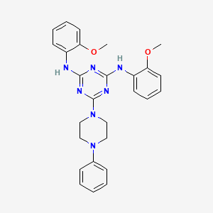 N,N'-bis(2-methoxyphenyl)-6-(4-phenylpiperazin-1-yl)-1,3,5-triazine-2,4-diamine