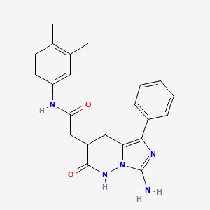 2-(7-amino-2-oxo-5-phenyl-1,2,3,4-tetrahydroimidazo[1,5-b]pyridazin-3-yl)-N-(3,4-dimethylphenyl)acetamide