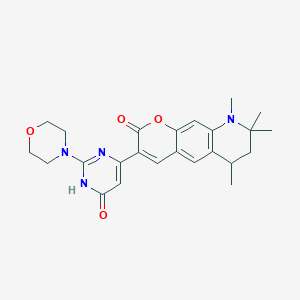 6,8,8,9-Tetramethyl-3-(2-morpholino-6-oxo-1,6-dihydro-4-pyrimidinyl)-6,7,8,9-tetrahydro-2H-pyrano[3,2-G]quinolin-2-one