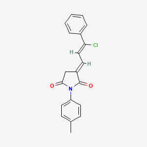 (3E)-3-[(2Z)-3-chloro-3-phenylprop-2-en-1-ylidene]-1-(4-methylphenyl)pyrrolidine-2,5-dione