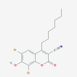 6,8-dibromo-4-heptyl-7-hydroxy-2-oxo-2H-chromene-3-carbonitrile