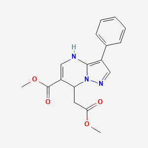 molecular formula C17H17N3O4 B11035470 Methyl 7-(2-methoxy-2-oxoethyl)-3-phenyl-4,7-dihydropyrazolo[1,5-a]pyrimidine-6-carboxylate 