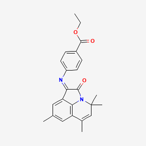 molecular formula C24H24N2O3 B11035476 ethyl 4-{[(1E)-4,4,6,8-tetramethyl-2-oxo-4H-pyrrolo[3,2,1-ij]quinolin-1(2H)-ylidene]amino}benzoate 