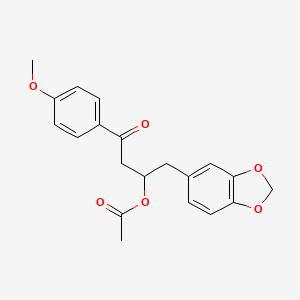 1-(1,3-Benzodioxol-5-yl)-4-(4-methoxyphenyl)-4-oxobutan-2-yl acetate