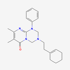 3-[2-(cyclohex-1-en-1-yl)ethyl]-7,8-dimethyl-1-phenyl-1,2,3,4-tetrahydro-6H-pyrimido[1,2-a][1,3,5]triazin-6-one