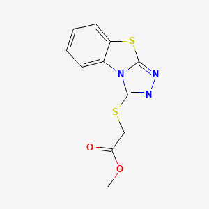 molecular formula C11H9N3O2S2 B11035520 Methyl ([1,2,4]triazolo[3,4-b][1,3]benzothiazol-3-ylthio)acetate 