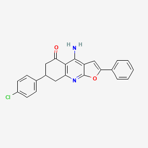 4-amino-7-(4-chlorophenyl)-2-phenyl-7,8-dihydrofuro[2,3-b]quinolin-5(6H)-one