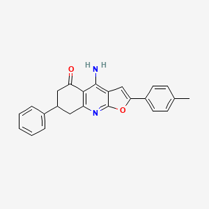 molecular formula C24H20N2O2 B11035561 4-amino-2-(4-methylphenyl)-7-phenyl-7,8-dihydrofuro[2,3-b]quinolin-5(6H)-one 