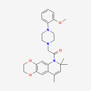 2-[4-(2-methoxyphenyl)piperazin-1-yl]-1-(7,7,9-trimethyl-2,3-dihydro[1,4]dioxino[2,3-g]quinolin-6(7H)-yl)ethanone