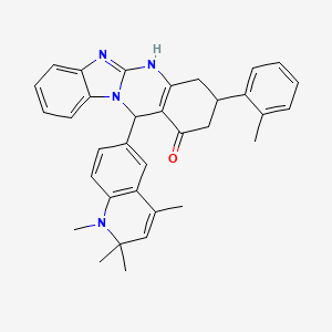 3-(2-methylphenyl)-12-(1,2,2,4-tetramethyl-1,2-dihydroquinolin-6-yl)-3,4,5,12-tetrahydrobenzimidazo[2,1-b]quinazolin-1(2H)-one