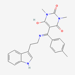 molecular formula C24H24N4O3 B11035627 5-[{[2-(1H-indol-3-yl)ethyl]amino}(4-methylphenyl)methylene]-1,3-dimethyl-2,4,6(1H,3H,5H)-pyrimidinetrione 